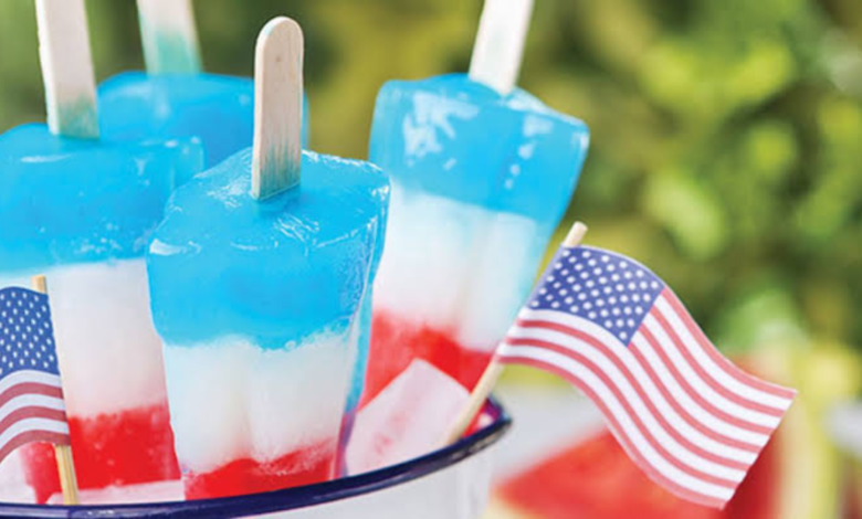 red white and blue popsicle
